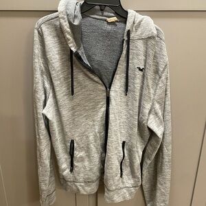 Gray Zip-Up Hoodie Sweater